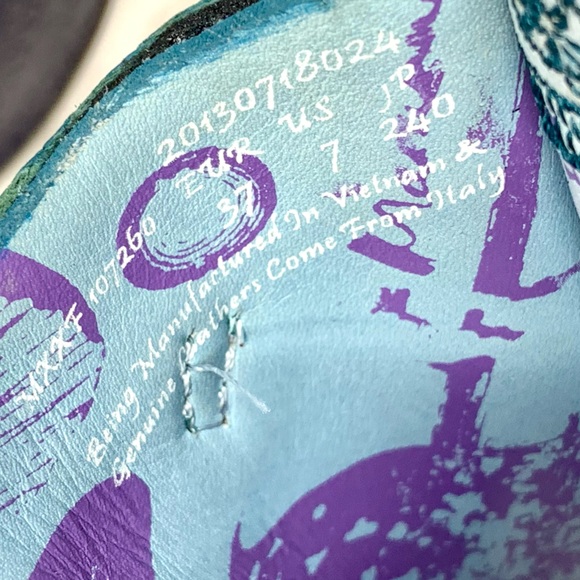 Macanna 3D Floral Mixed Media Print Leather Platform Sandals 7/37 Maximalist - Picture 11 of 16